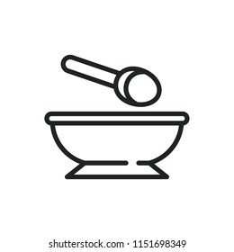 deep plate with a spoon vector icon