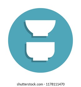 deep plates icon in badge style. One of kitchen tools collection icon can be used for UI, UX