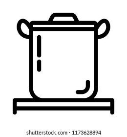 Deep Pot (Saucepan) Icon Vector