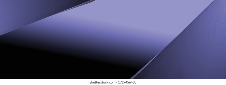 Deep purple and black color gradient, empty blank vector background, header banner template, wavy lines, technology modern concept