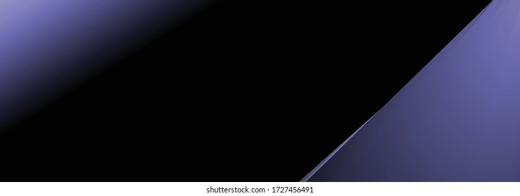 Deep purple and black color gradient, empty blank vector background, header banner template, wavy lines, technology modern concept
