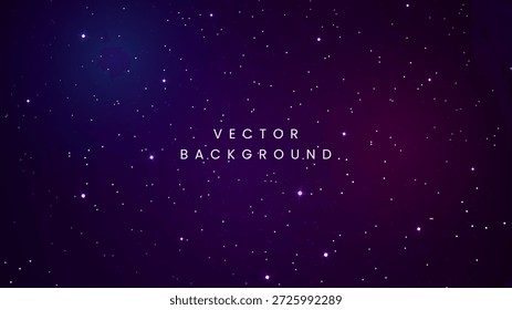 Tief violetter und blauer Hintergrund oder dunkler Weltraum-Hintergrund mit leuchtenden Sternen und funkelndem Galaxienstaub für Astronomie und kosmische Wissenschaft digitale Konzepte