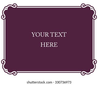 Deep purple border frame deco vector art simple line corner