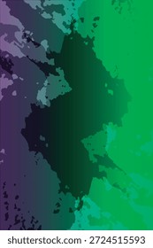 Tiefe violette und grüne farbige Hintergrund. Künstlerische Farbspritzer mit hohem Kontrast.