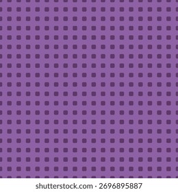 Cuadrados redondeados de color púrpura profundo en una cuadrícula sin costuras sobre un Mediano fondo de lavanda, perfecto para fondos, gráficos de Web, materiales impresos y proyectos textiles.
