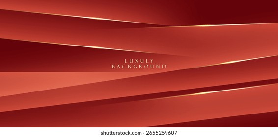 A deep red background with slanted and curved lines to create a sense of dimension and depth. The lines are shaded and shadowed slightly, giving it a fluid and luxurious look.