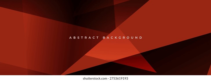 Deep red geometric abstract background with overlapping translucent planes, soft glow highlights, triangular facets, subtle bokeh, moody texture suitable for technology and corporate visuals