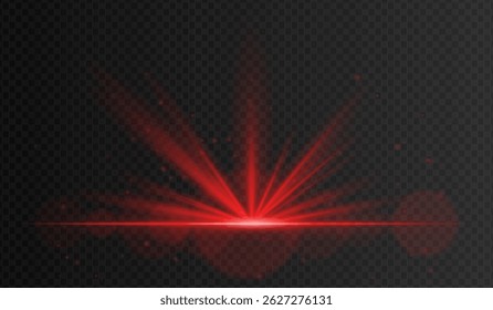Deep red glowing spotlight with wide beams and floating sparkles. Used for celebration visuals, concert lighting, and fantasy intros.