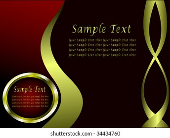 A deep red and gold Business card or Background Template