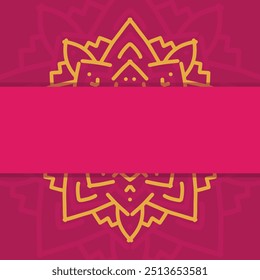 Deep Red Mandala Hindu Wedding Card Luxury Invitation Design with Golden Mandala and Abstract Pattern