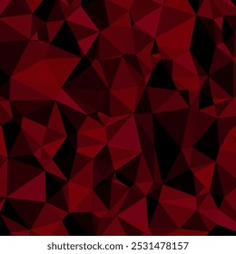 Deep Red Polygonal Design with Dark Shades Forming a Complex Geometric Pattern
