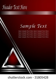 A deep red and Silver Vector Business card or Background Template