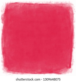 Deep red square watercolor background. Created with real brush strokes. Vector.