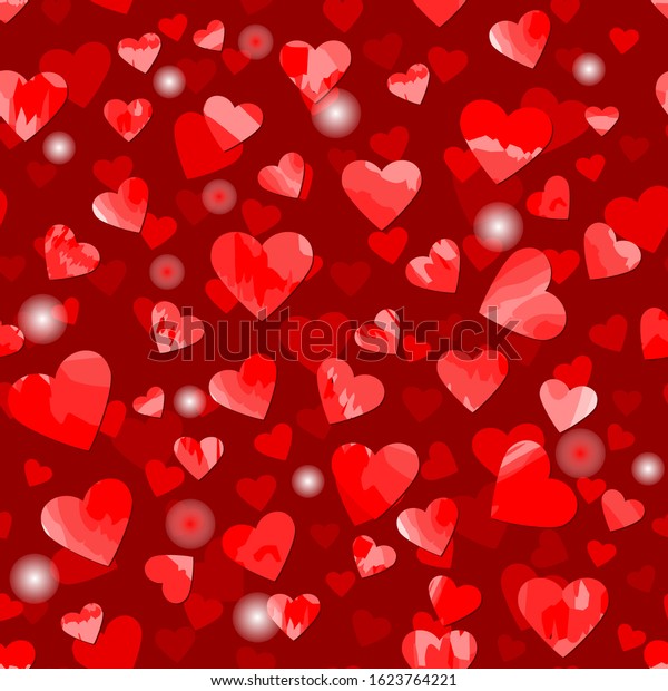 Deep Red Valentines Repetitive Background Hearts Stock Vector (Royalty ...