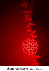 Deep red vector rose with beads of light