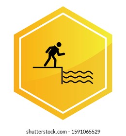Deep River Sign, Avoid Swiming Vector Icon Design