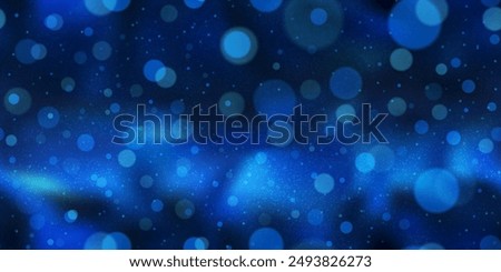 Deep royal blue gradient mesh seamless pattern with overlay bokeh and noisy texture. Sparkling ocean underwater bg. Gorgeous abstract vector wallpaper