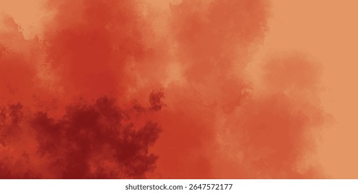 Deep Scarlet and Orange Ink Wash Creating a Dreamlike Haze of Texture

