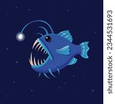 Deep sea angler fish  vector illustration