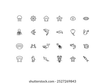 Deep sea animal icon, design, vector illustration