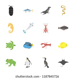 
Deep Sea Creature Flat Icons 
