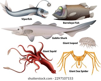 Deep Sea Creatures Collection illustration