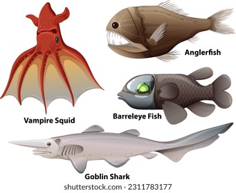 Deep Sea Creatures Collection illustration