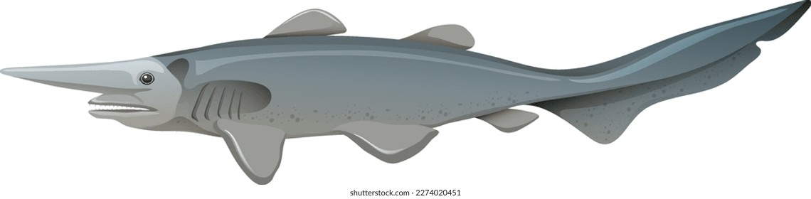 Deep sea creatures goblin shark illustration