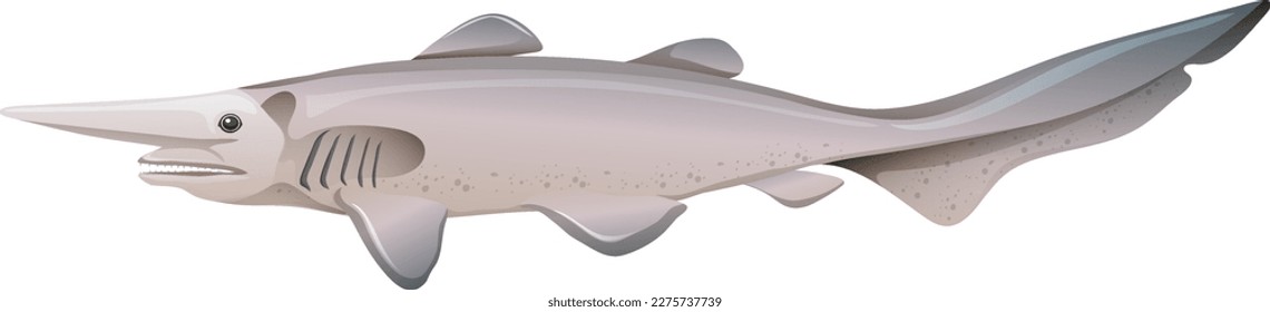 Deep sea creatures goblin shark illustration