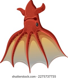 Deep sea creatures vampire squid illustration