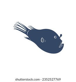 Deep sea fish vector illustration design. Deep Sea fish logo design Template.