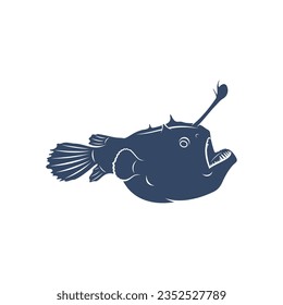 Deep sea fish vector illustration design. Deep Sea fish logo design Template.