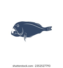 Deep sea fish vector illustration design. Deep Sea fish logo design Template.