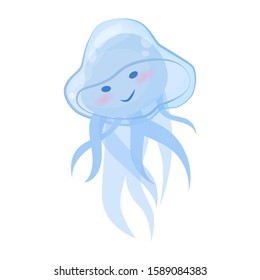 deep sea jellyfish isolated on white