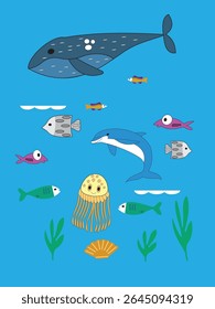 "Deep Sea" is a magical underwater scene filled with smiling fish, curious octopuses, and glowing jellyfish. It takes kids on an ocean adventure full of wonder and fun