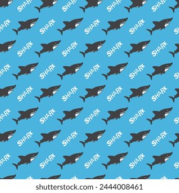 Deep Sea Menace Abstract Shark Vector Pattern can be use for background and apparel design