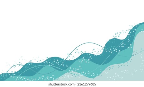 Deep Sea Summer Minimal Background With Abstract Waves, Brush Strokes and Splashes. Perfect for Banners, Social Media and Printed Materials