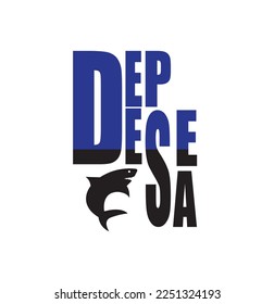 deep sea type design for t shirt and sticker
