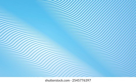 Fondo abstracto degradado azul cielo profundo con rayas línea curva Imagen de Vector