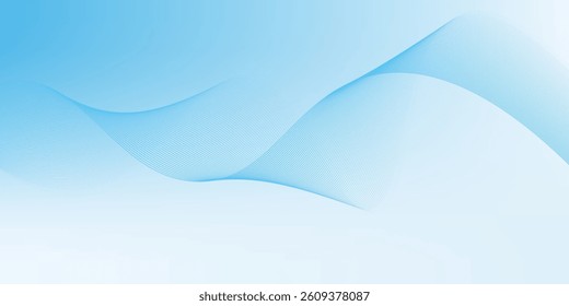 Deep sky blue gradient abstract background with stripes curve line vector image