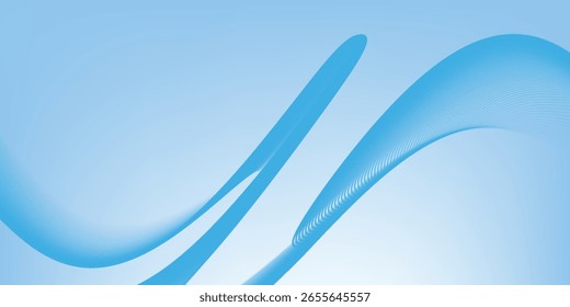 Fondo abstracto degradado azul cielo profundo con rayas línea curva Imagen de Vector