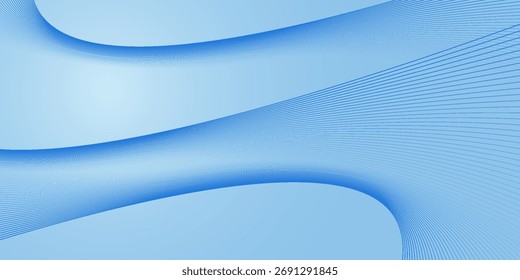 Fundo abstrato do gradiente azul celeste profundo com listras curva linha vetor imagem