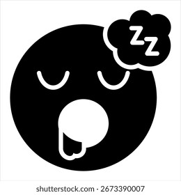 Ilustración de un solo icono de glifo de sueño profundo