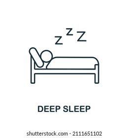 Deep Sleep icon. Line element from home rest collection. Linear Deep Sleep icon sign for web design, infographics and more.