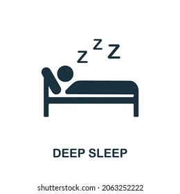 Deep Sleep icon. Monochrome sign from home rest collection. Creative Deep Sleep icon illustration for web design, infographics and more