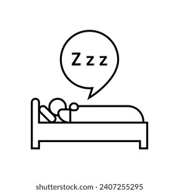 Deep Sleep Icon. Take a Rest, Snooze, Nap Symbol.