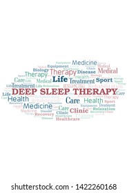 Deep Sleep Therapy Word Cloud. Wordcloud Made With Text Only.