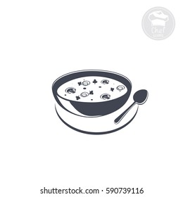 deep soup bowl on a tray