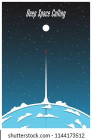 Deep Space Calling. Vector Space Propaganda Poster 