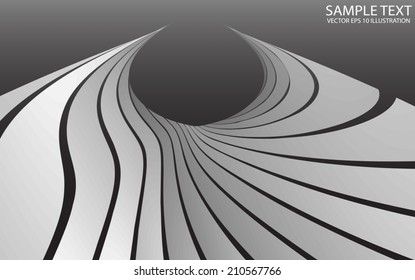 Deep space curved background illustration - Abstract curved vector design template